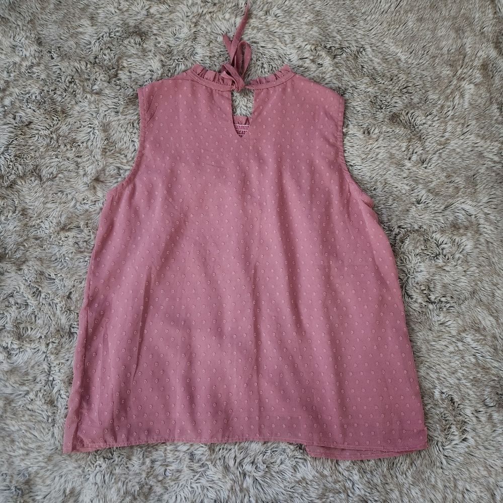 Unbranded Smocked Top Swiss Dot Textured Tank Top Pink Women's Size XL - Picture 5 of 8